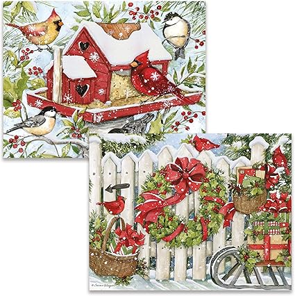 Lang Christmas Cards - Winter Birds - 2 Designs - 18 per Box
