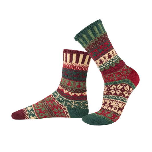 Noel - Small - Mismatched Crew Socks - Solmate Socks