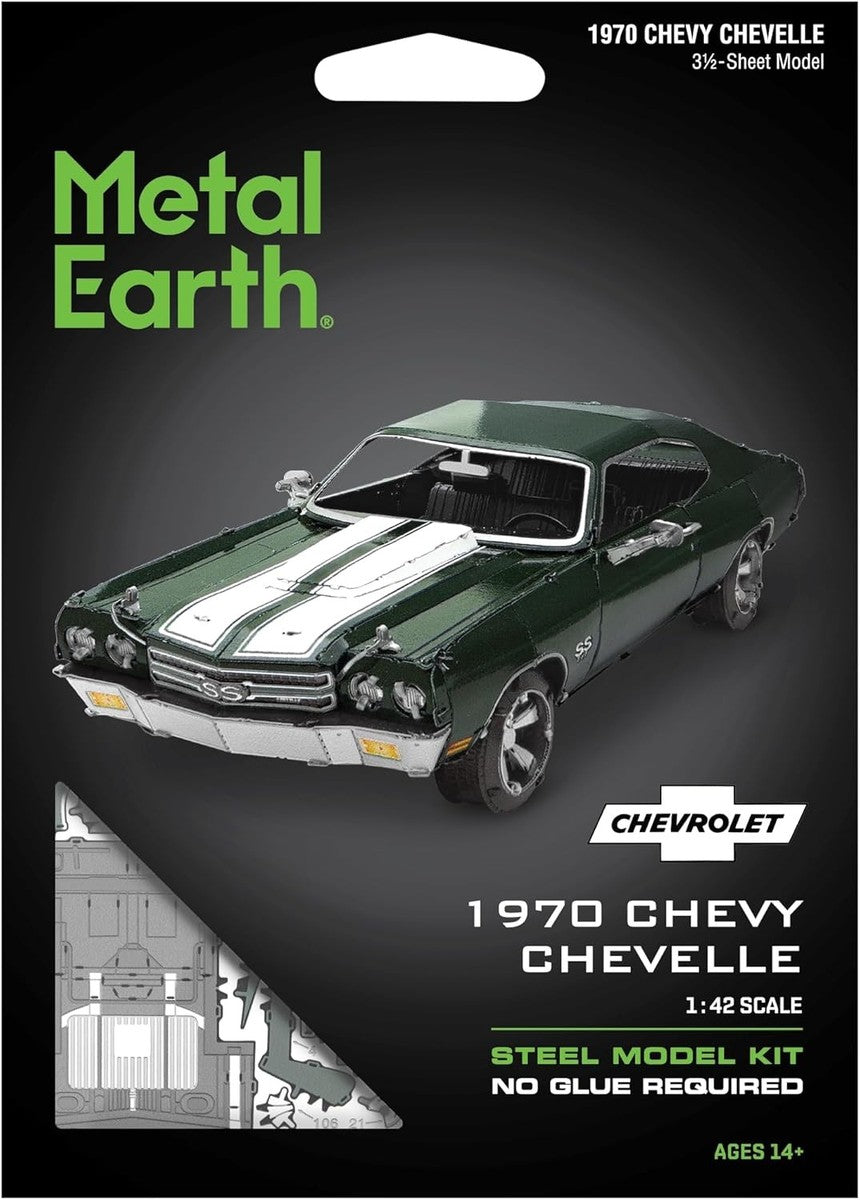 Metal Earth - 1970 Chevy Chevelle - 1:42 Scale - Steel Model Kit - 3.5 Sheet Model
