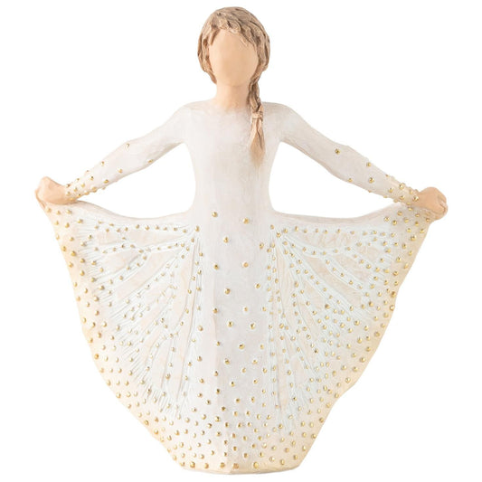 Willow Tree: Butterfly - Girl holding dress - applied gold leaf accents