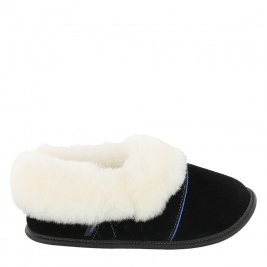 Ladies Low-cut - 7.5/8.5  Black / White Fur: Garneau Slippers
