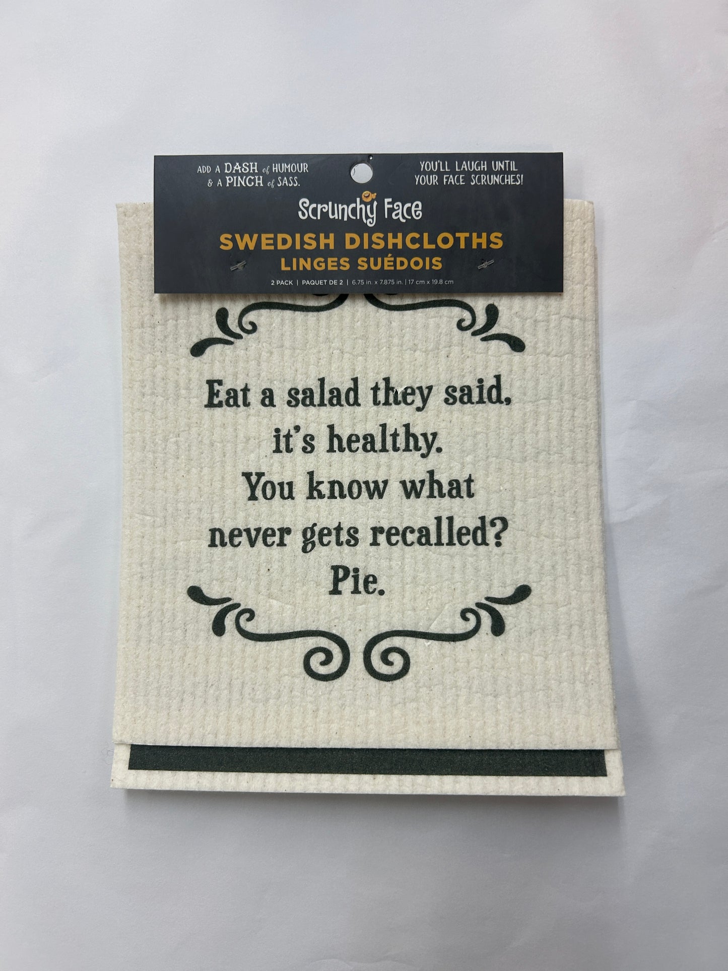 Swedish Dish Cloths - Eat a Salad - Pack of 2 - Scrunchy Face