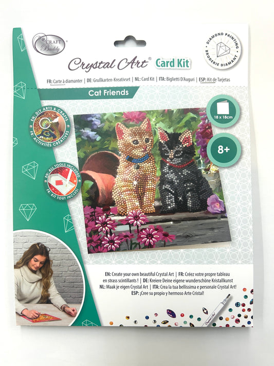 Crystal Art Card Kit - Cat Friends - Craft Kit