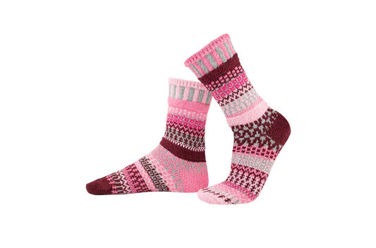 Alpenrose - Small - Mismatched Crew Socks - Solmate Socks