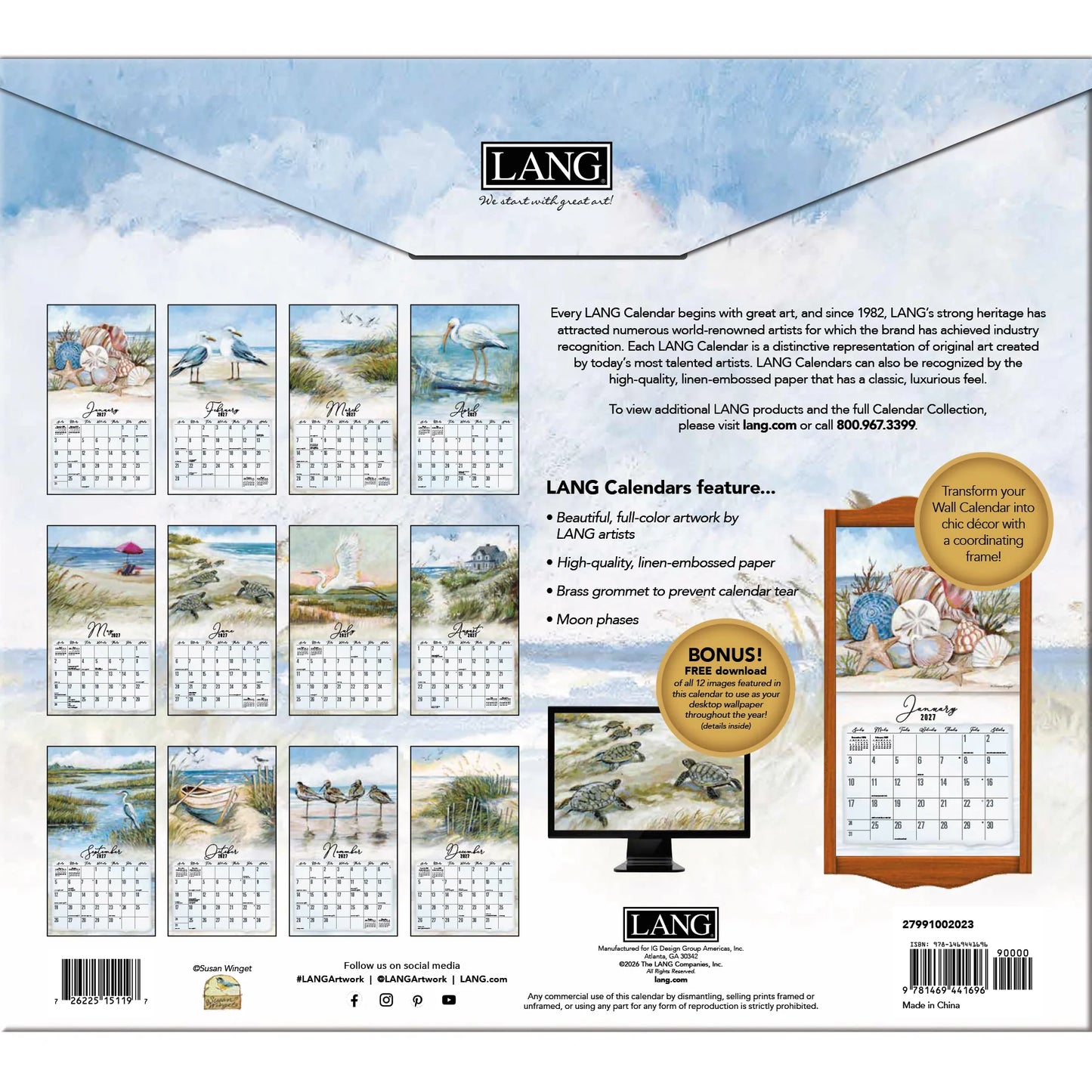 Lang Calendar - Coastal Shores - Susan Winget