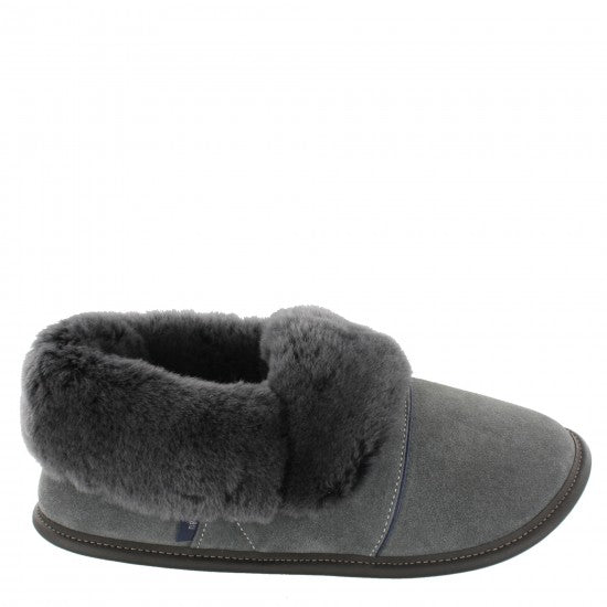 Mens Low-cut - 9/10  Charcoal / Silverfox fur: Garneau Slippers