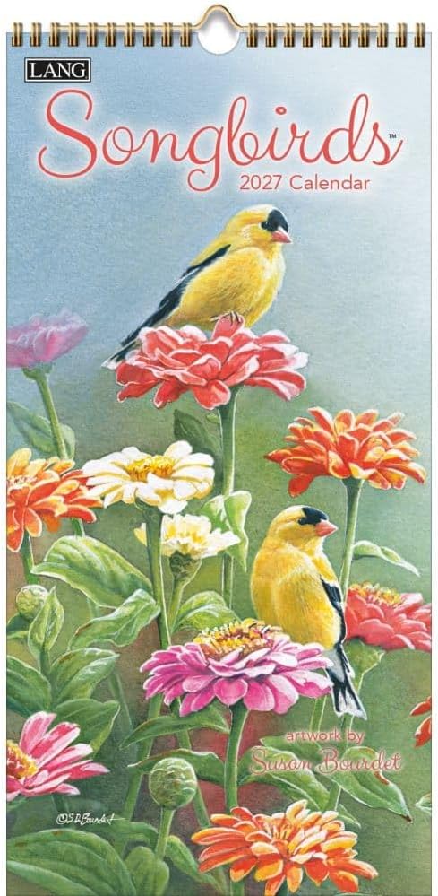 Lang Spiral Top Vertical Calendar - Songbirds - Susan Bourdet