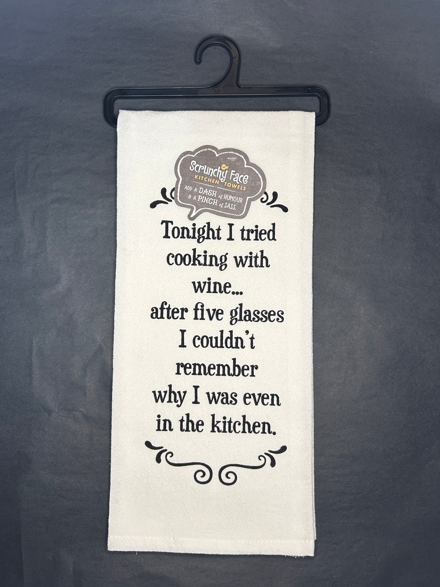 Kitchen Towel - Five Glasses - 100% Cotton