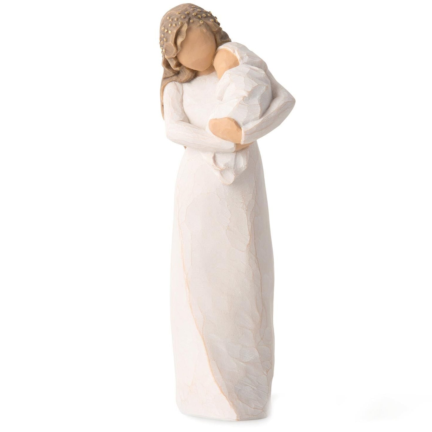 Willow Tree: Sanctuary - Mother with Gold in Hair and Baby - applied gold leaf accents