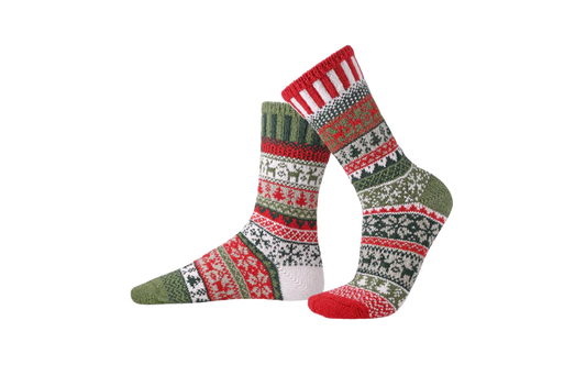 Yuletide - Large - Mismatched Crew Socks - Solmate Socks