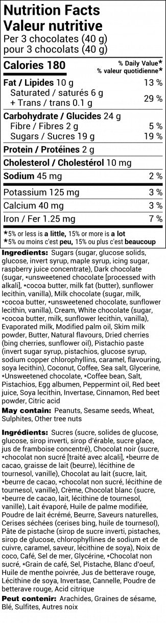 Rogers Holiday Assortment Box - Milk and Dark Chocolates - 16 pieces - Rogers Chocolates