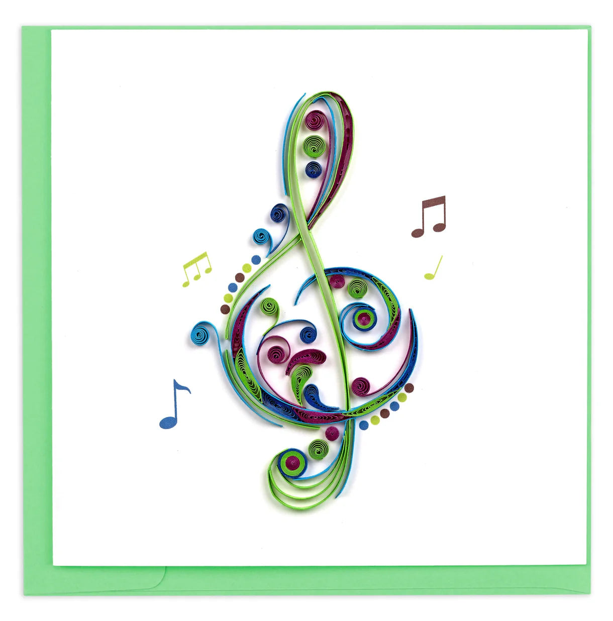 Quilling Card - Treble Clef - handcrafted - Blank inside