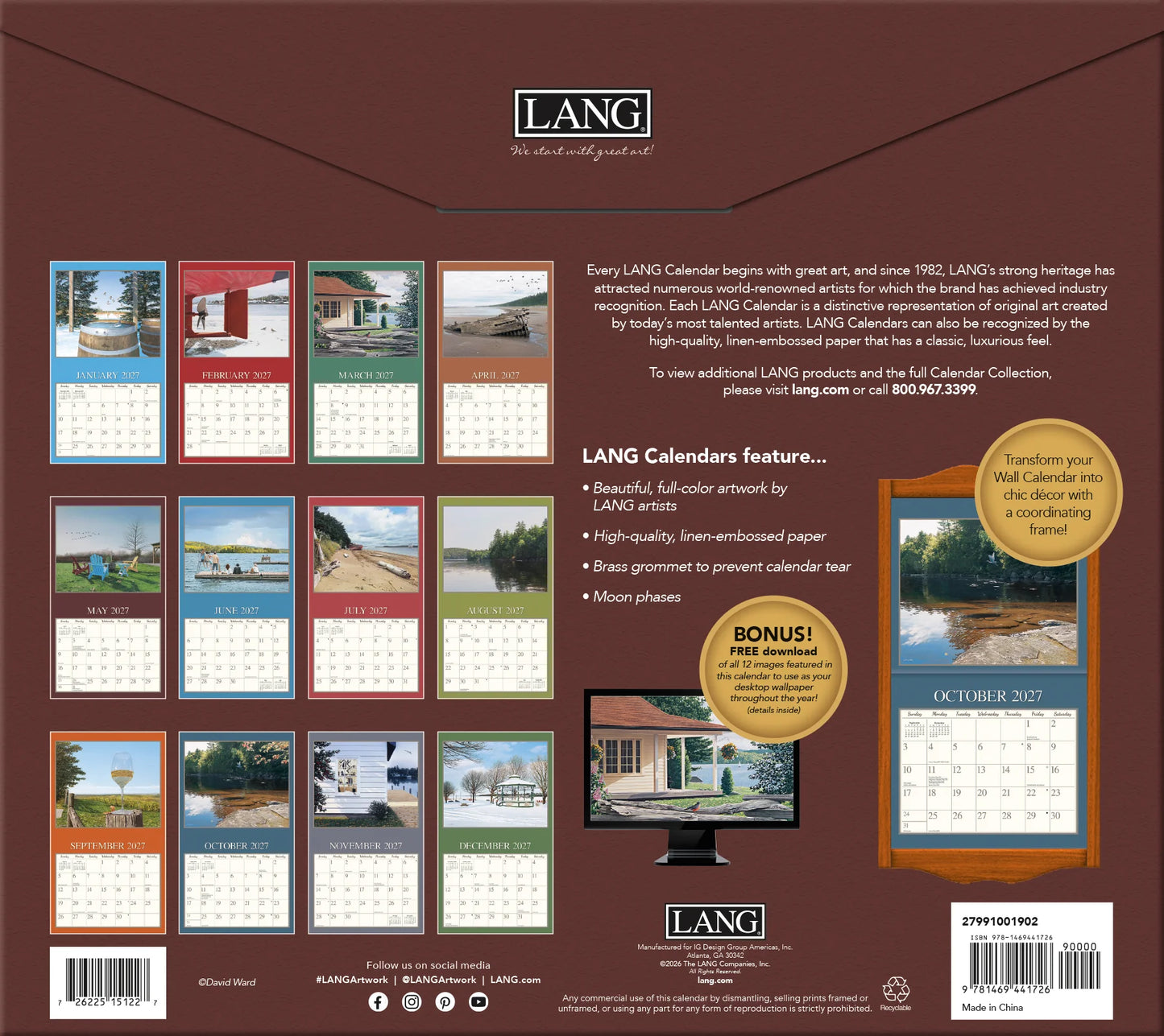 Lang Calendar - Cottage Country - David Ward