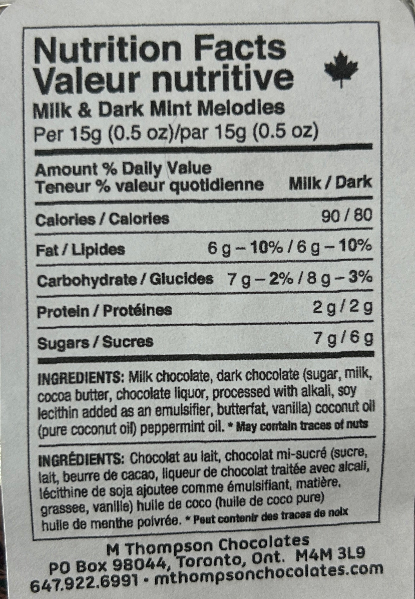 Mega Milk Mint Melodies - 50g Single Bar - M. Thompson