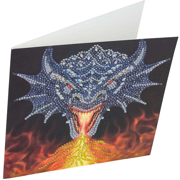 Crystal Art Card Kit - Dragon Fire Head - Craft Kit