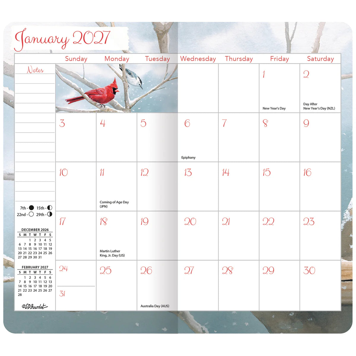 Lang Two Year Pocket Planner - Songbirds - Susan Bourdet