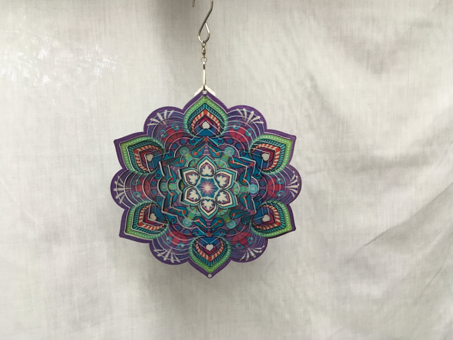 Lotus Mandala Purple/Pink Small  - Wind Spinner