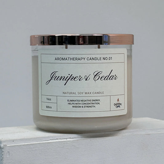 Aromatherapy Two Wick Candle - Juniper and Cedar - Country Home Candle
