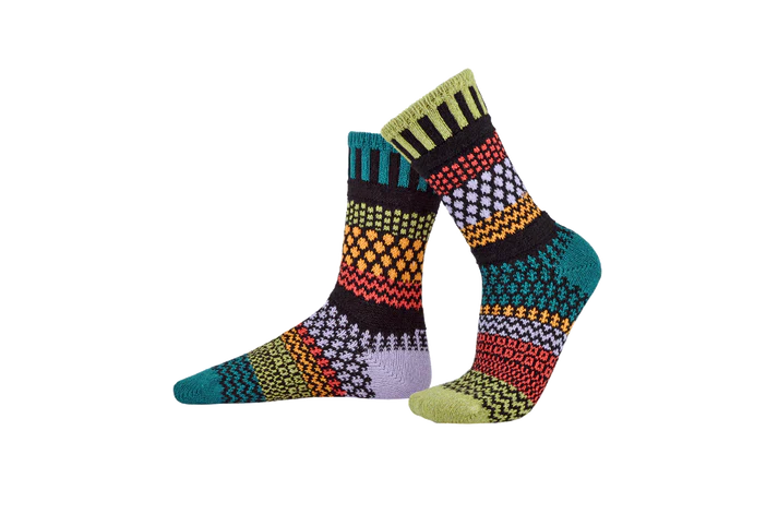 Artichoke - Medium - Mismatched Crew Socks - Solmate Socks