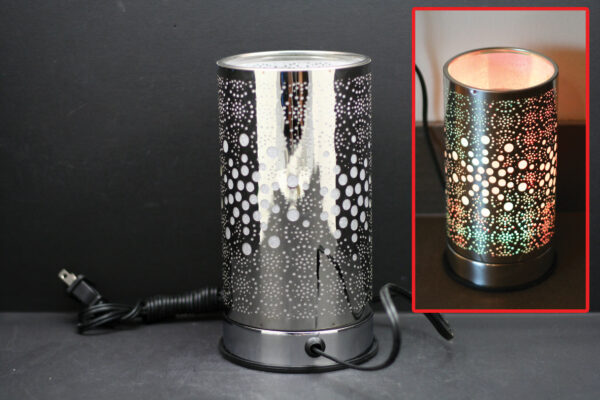 LED Lamp - Silver Polka Dots - Fragrance Warmer