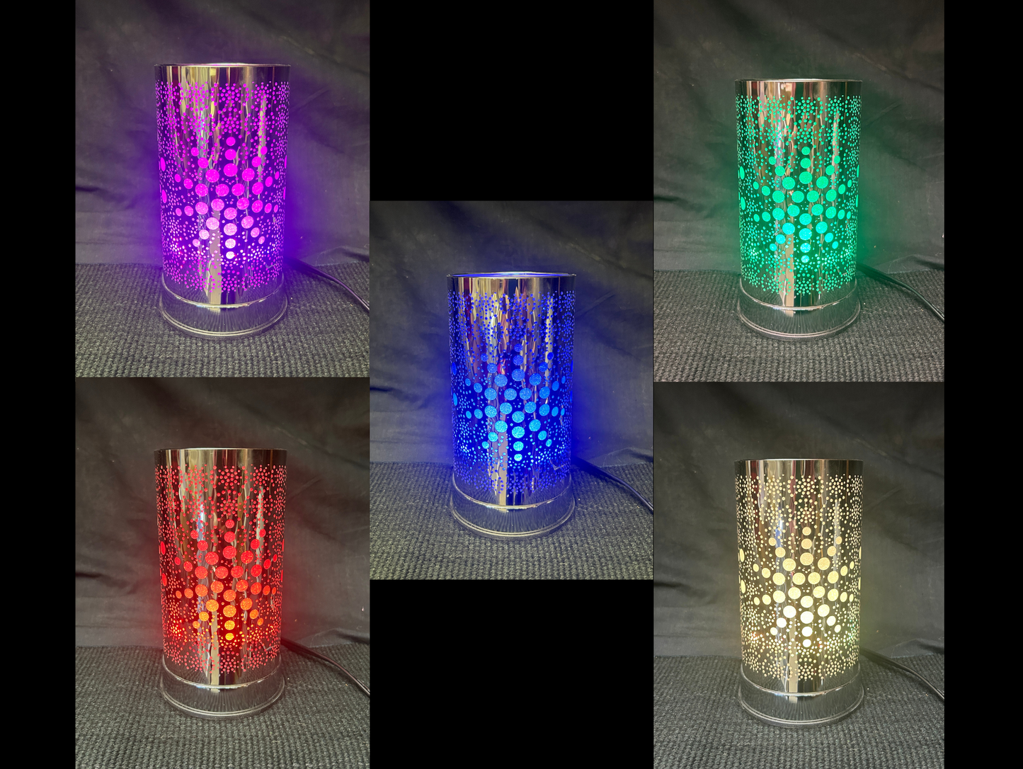 LED Lamp - Silver Polka Dots - Fragrance Warmer