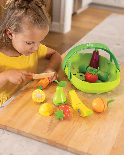 Pretendables - Fruit and Veggie Basket - Wooden Play Set
