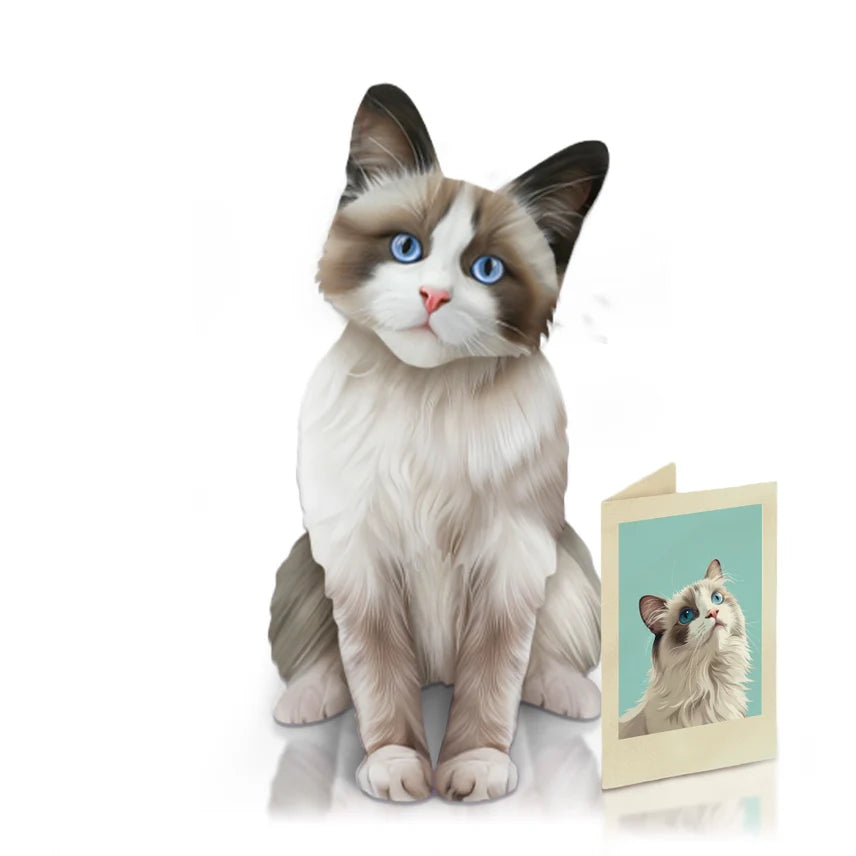 Pop up Cat Card - Ragdoll - Fresh Cut