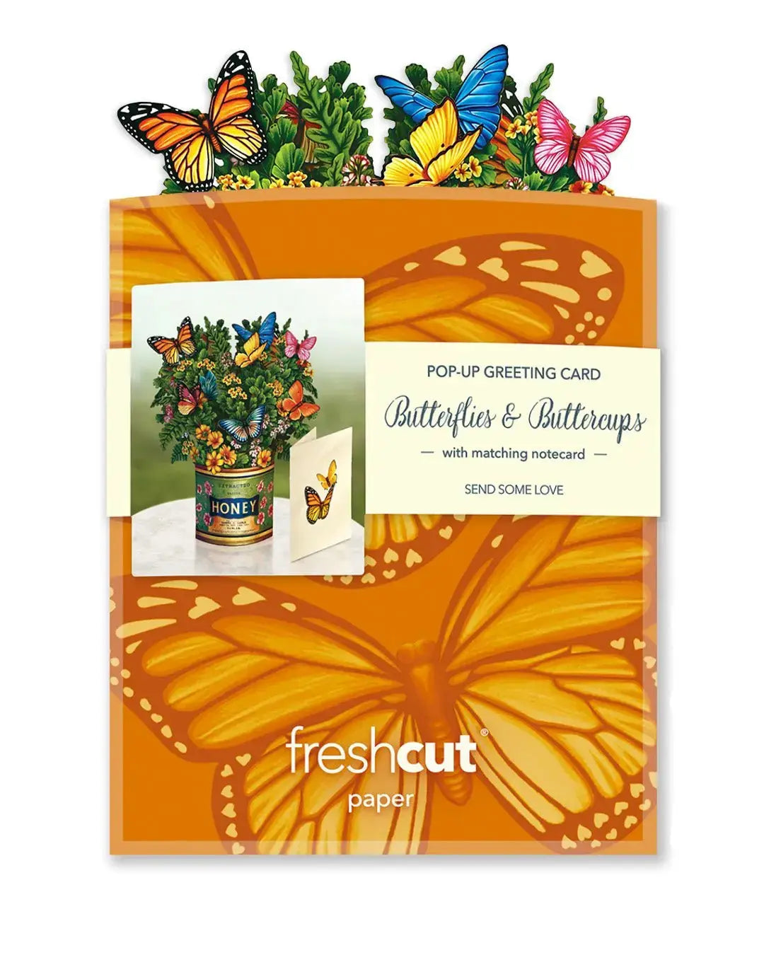 Mini Flower Bouquet Popup Card - Butterflies & Buttercups - Fresh Cut