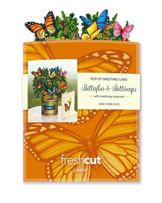 Mini Flower Bouquet Popup Card - Butterflies & Buttercups - Fresh Cut