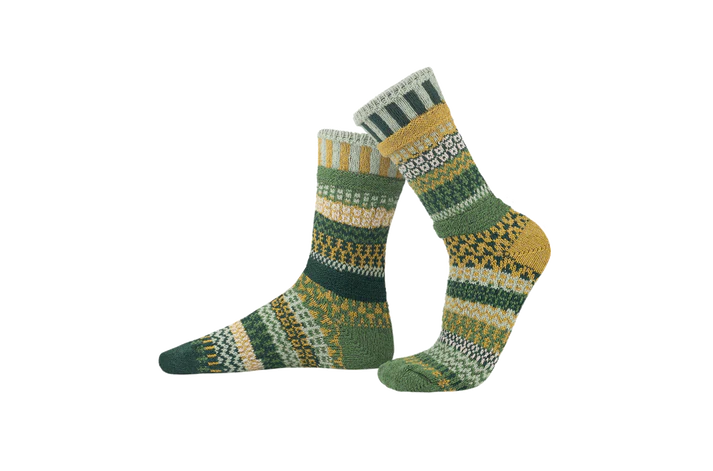 Fiddlehead - Large - Mismatched Crew Socks - Solmate Socks