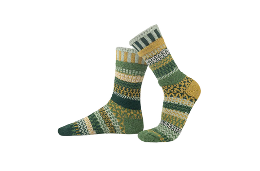 Fiddlehead - Large - Mismatched Crew Socks - Solmate Socks