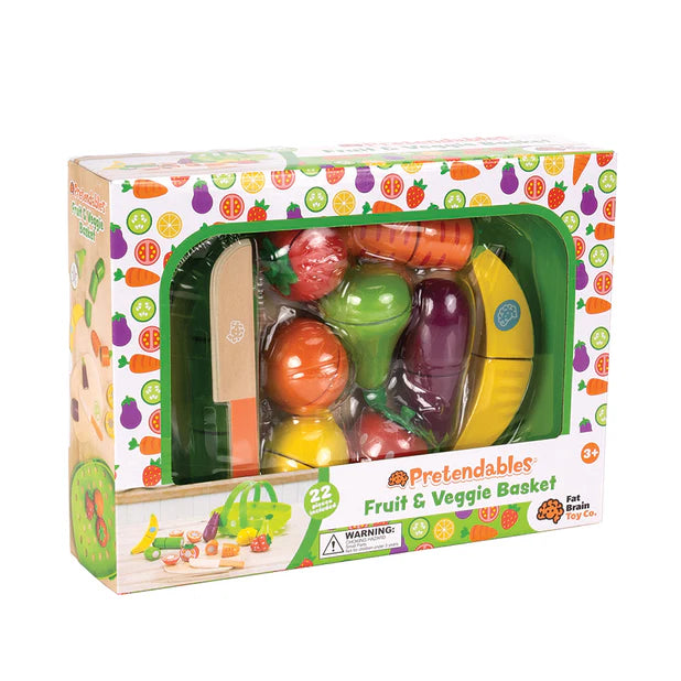 Pretendables - Fruit and Veggie Basket - Wooden Play Set
