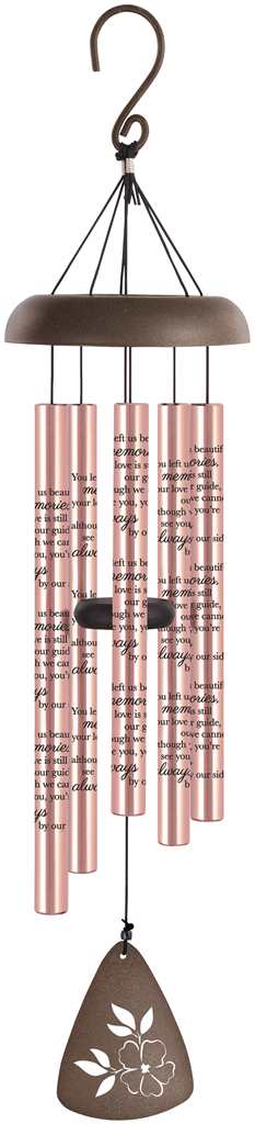 Wind Chime - 30" - You Left us Beautiful Memories, Your Love is Still our Guide - Rose Gold
