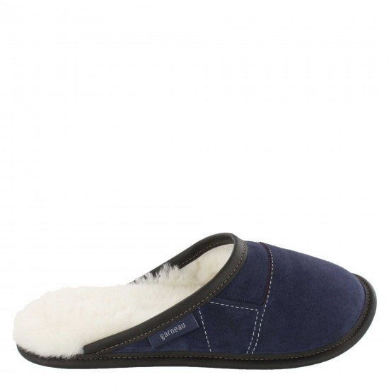 Mens Slip-on - 12/13  Navy / White Fur: Garneau Slippers
