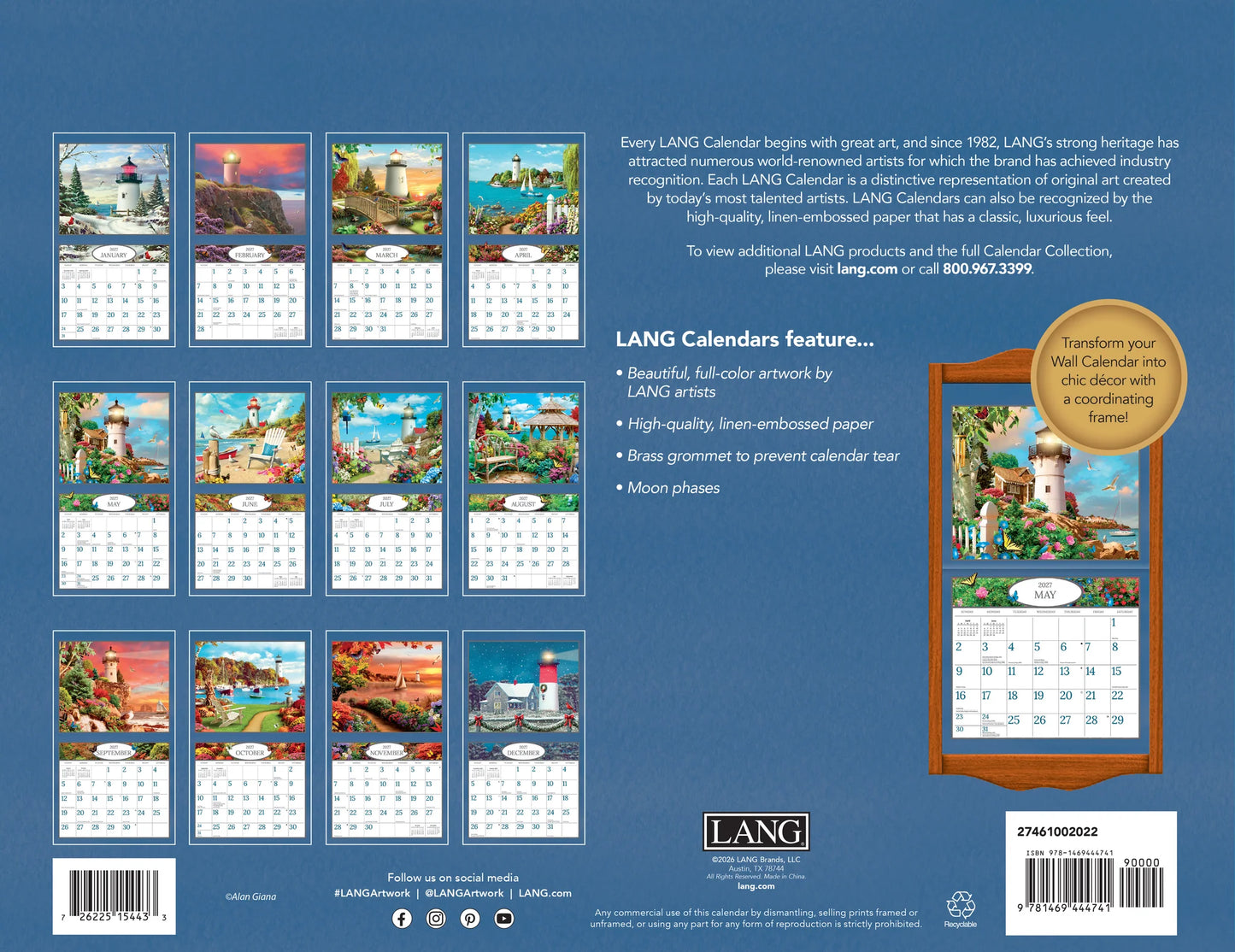 Lang Calendar - Lighthouses - Alan Giana