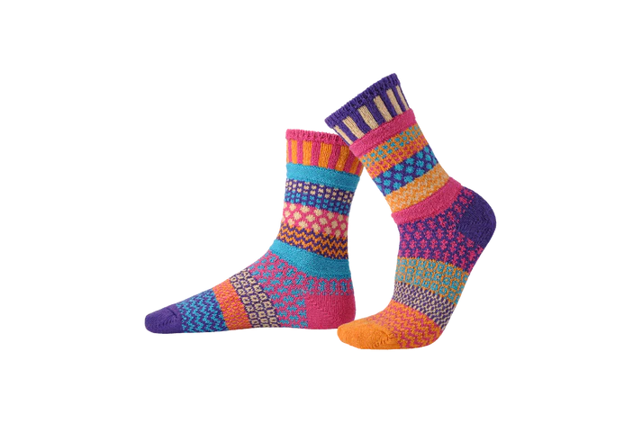 Sunny - Large - Mismatched Crew Socks - Solmate Socks