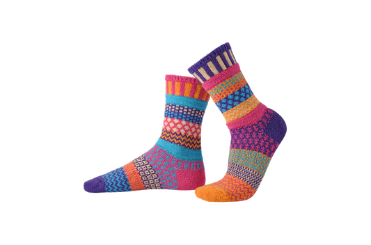 Sunny - Large - Mismatched Crew Socks - Solmate Socks