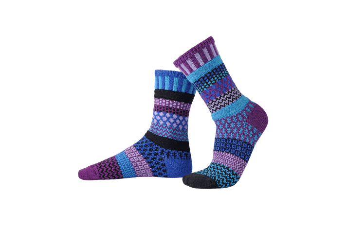 Raspberry - Large - Mismatched Crew Socks - Solmate Socks
