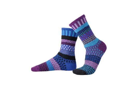 Raspberry - Large - Mismatched Crew Socks - Solmate Socks