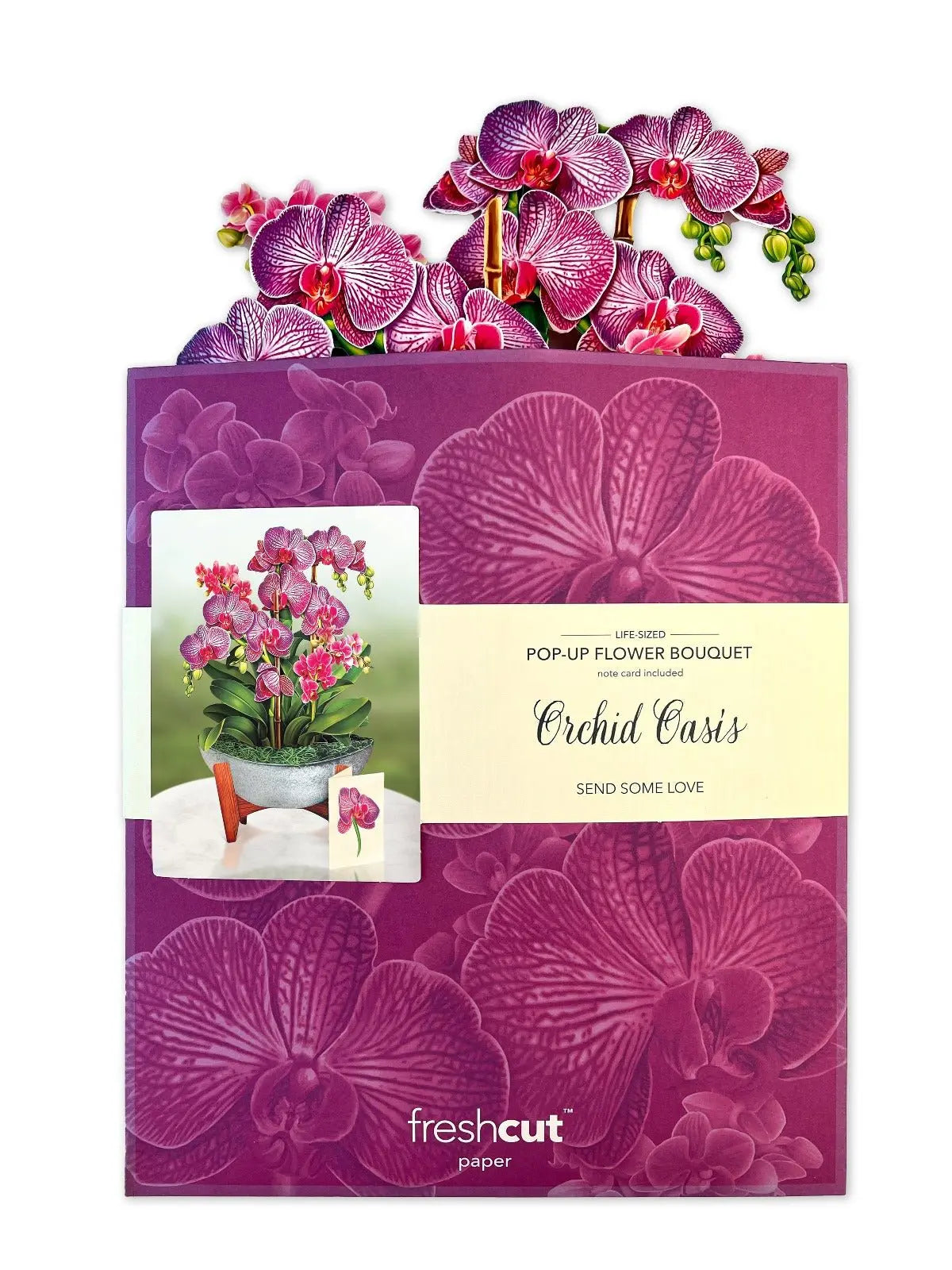 Flower Bouquet Popup Card - Orchid Oasis - Fresh Cut