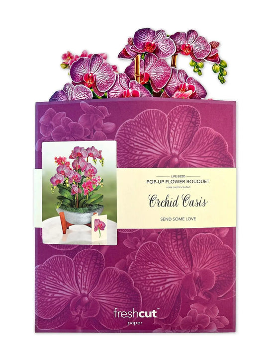 Flower Bouquet Popup Card - Orchid Oasis - Fresh Cut