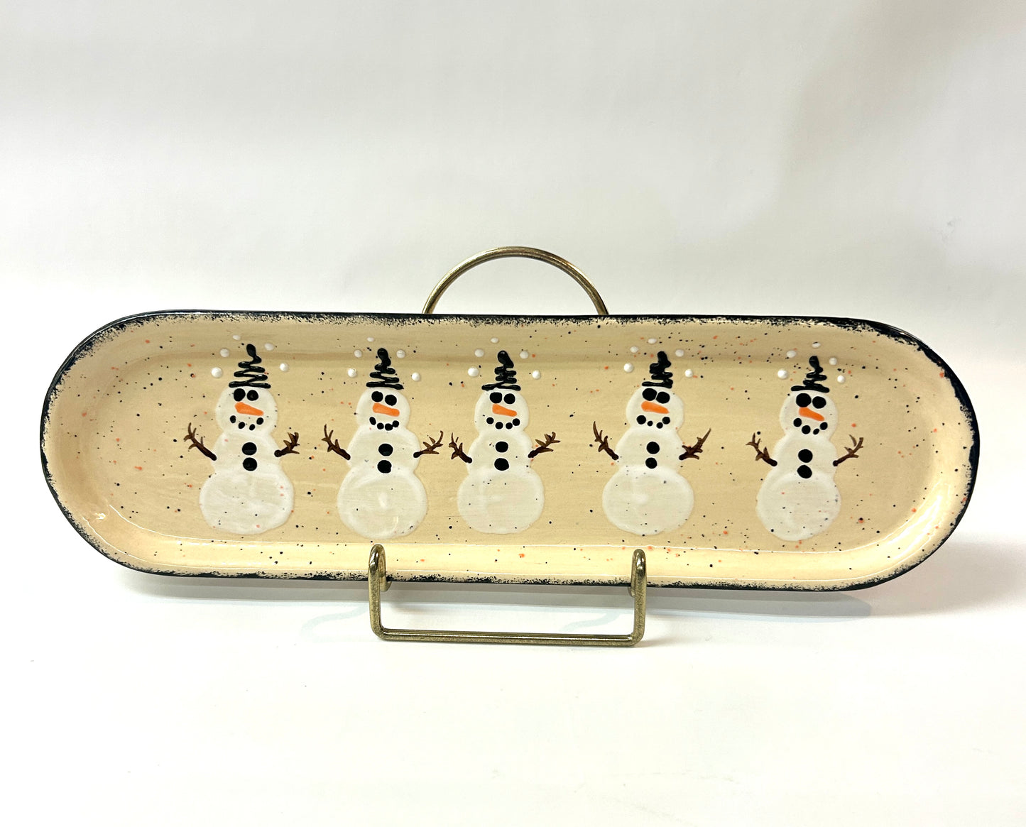 Cracker Tray  -  Snowman - Canadian Handmade by Ed Lucier