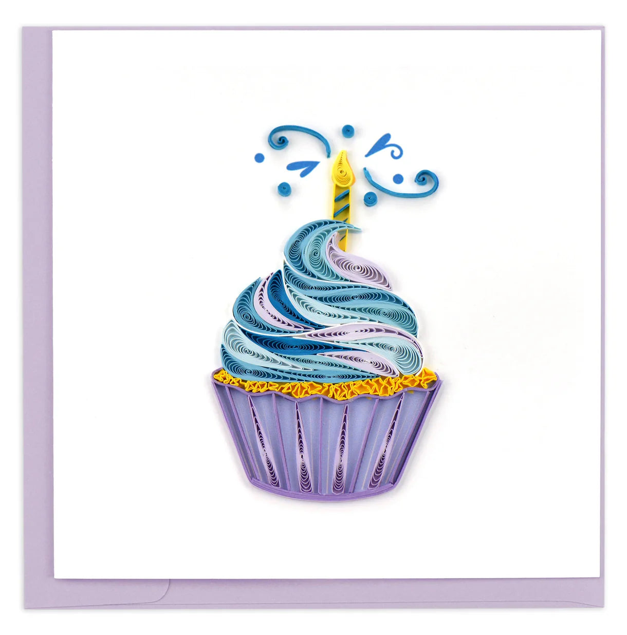 Quilling Card -  Cupcake & Candle - handcrafted - Blank inside
