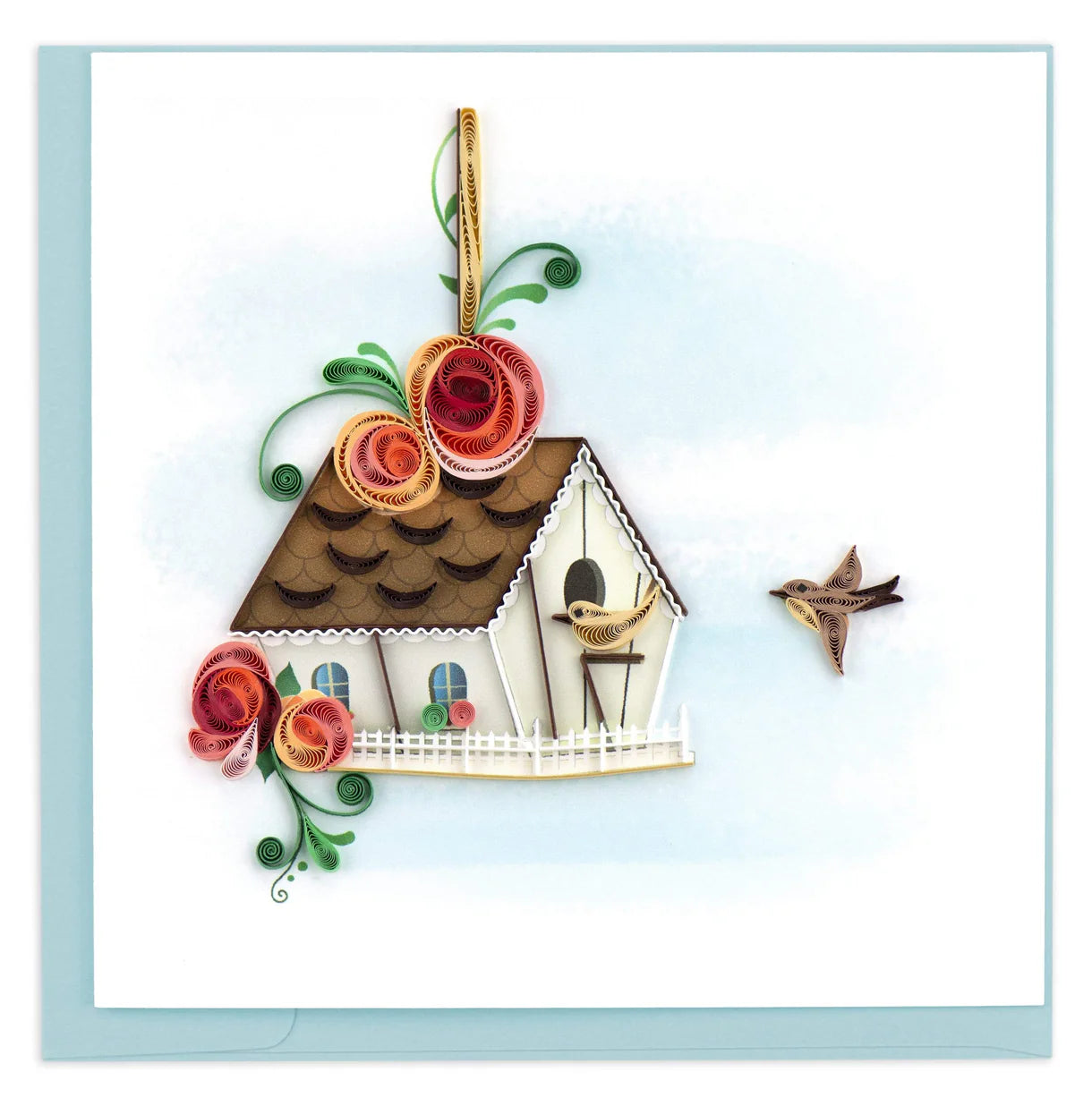 Quilling Card - Birdhouse - Handcrafted - Blank inside