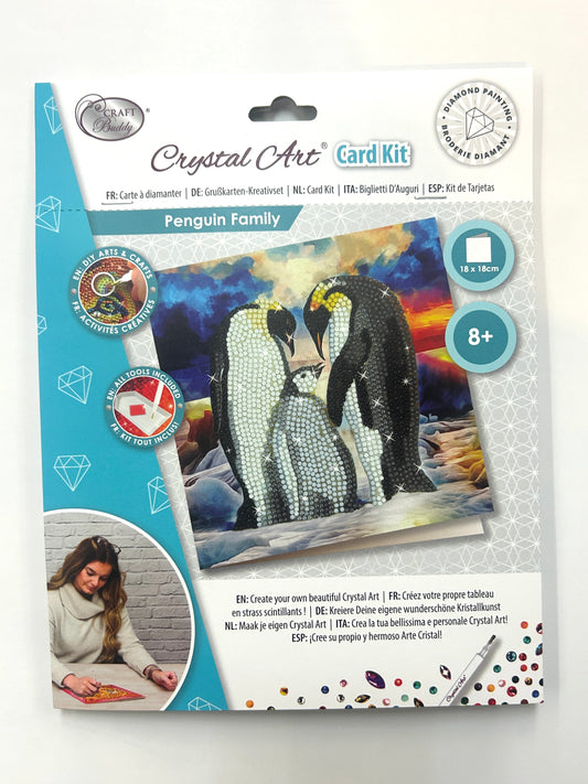 Crystal Art Card Kit - Penguin Family - Craft Kit