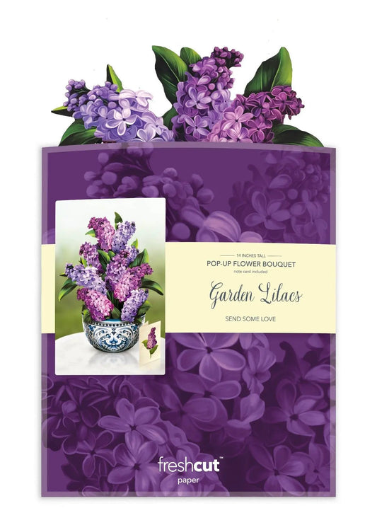 Flower Bouquet Popup Card - Garden Lilacs - Fresh Cut