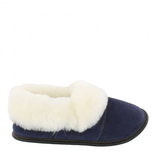 Mens Low-cut - 9/10  Navy / White Fur: Garneau Slippers