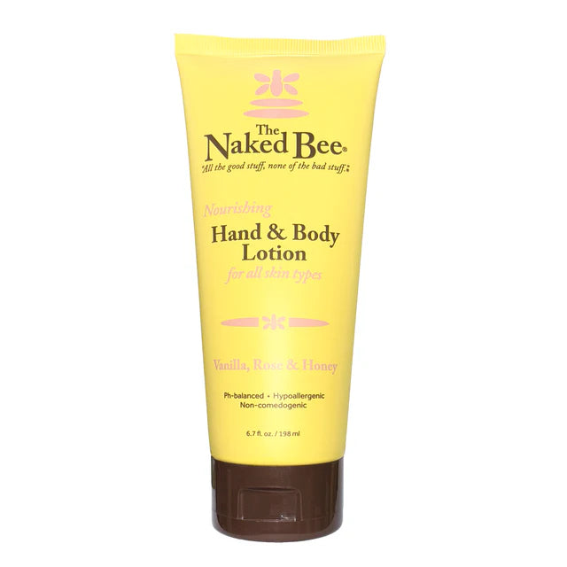 Hand & Body Lotion 6.7 oz - Vanilla, Rose & Honey - The Naked Bee