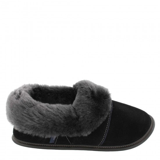 Mens Low-cut - 7.5/8.5  Black / Silverfox fur: Garneau Slippers