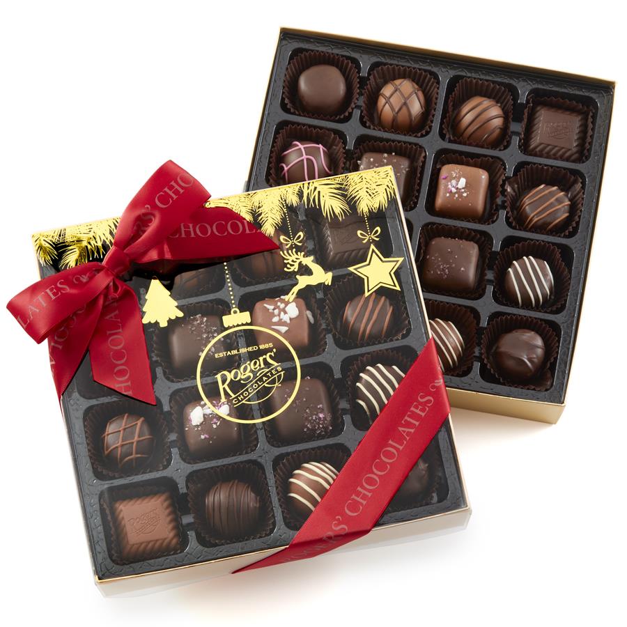 Rogers Holiday Assortment Box - Milk and Dark Chocolates - 16 pieces - Rogers Chocolates